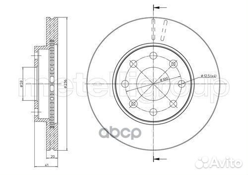 Тормозной диск 23-0790C Metelli