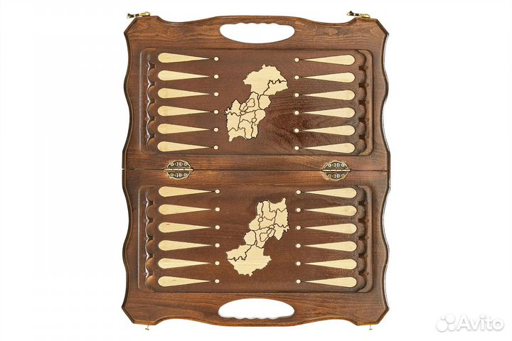 Шахматы и нарды резные Вершины Арарата 45 х 40 см дерево Армения 62529