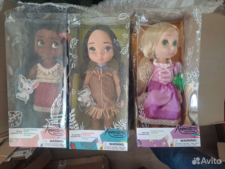 40см аниматор Моана, Ариэль, Покахонтас, Рапунцель