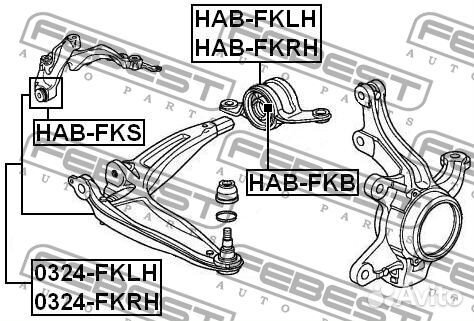 Febest HAB-fkrh Сайлентблок рычага переднего задни