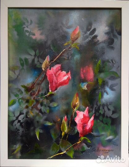 Картина. Живопись; Магнолии душистый аромат, масло