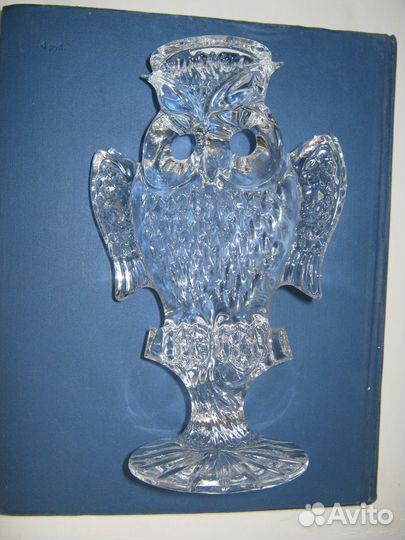 Подсвечник Сова хрустальный СССР