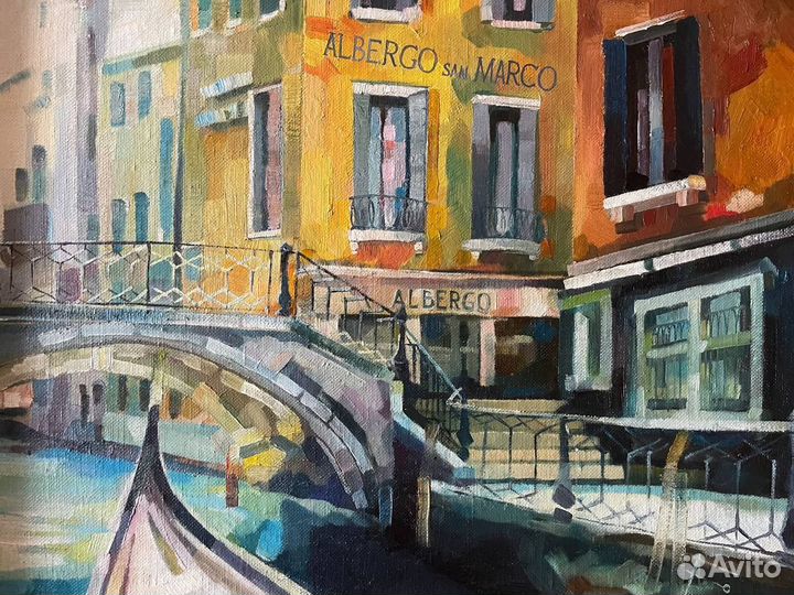 Картина маслом: городской пейзаж Венеция