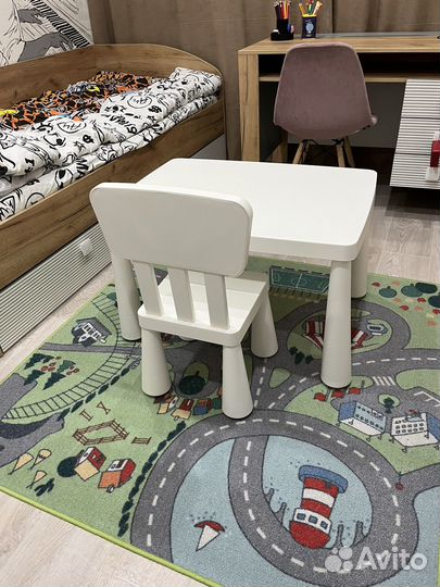 Детский стол и стул IKEA белые