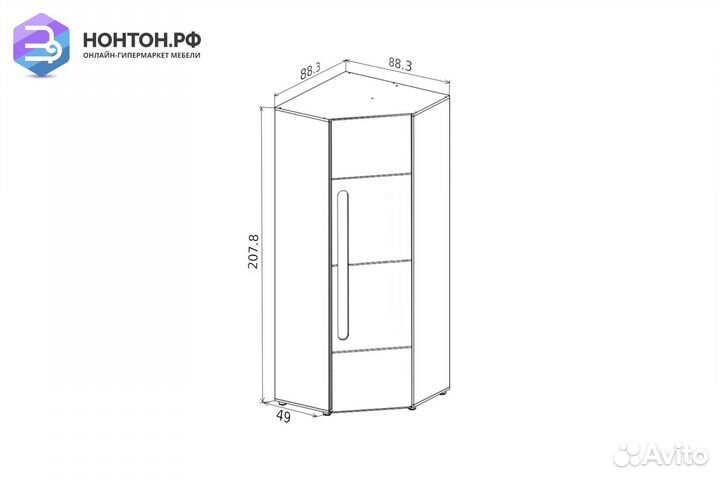 Шкаф угловой Палермо-3 ясень шимо светлый / белый