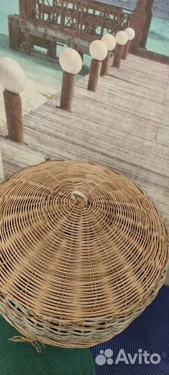 Кашпо-корзина с крышкой из искусственного ротанга