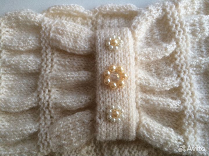 Новые вязаные шарф и повязка (ручная работа)