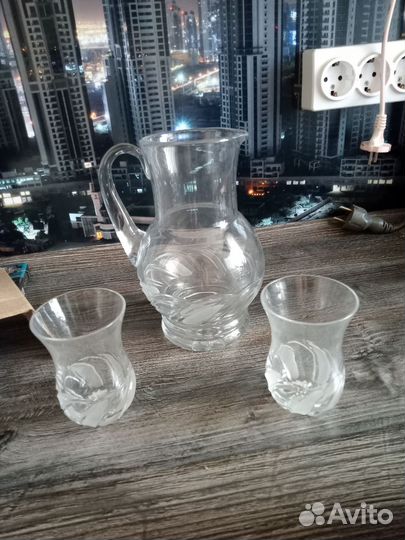 Графин хрустальный СССР и 2 бокала