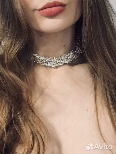 Ожерелье из стразовой цепи «3W»