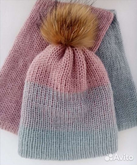 Комплект шапка и снуд женская ручная работа