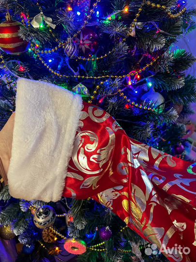 Костюм деда мороза атласный