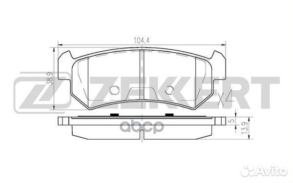 Колодки торм. зад. -lacetti 96405131 BS-1308