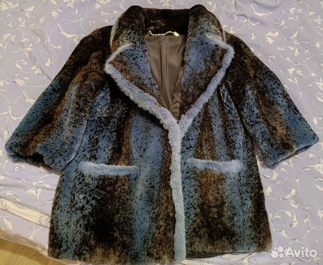 Норковая шуба синяя