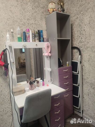 Гримерное зеркало с лампочками бу пинал