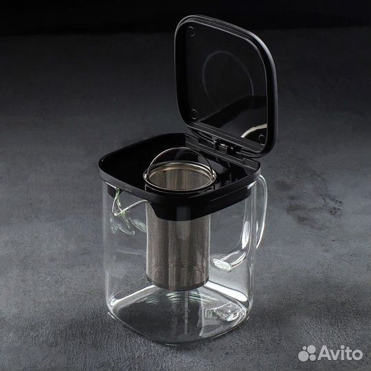 Чайник стеклянный заварочный 'Кватро', 1 л, с мета