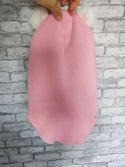 Шапка шлем для девочки 46-48 кроха