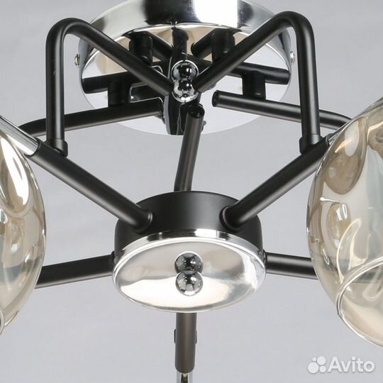 Люстра металл и стекло в спальню современная