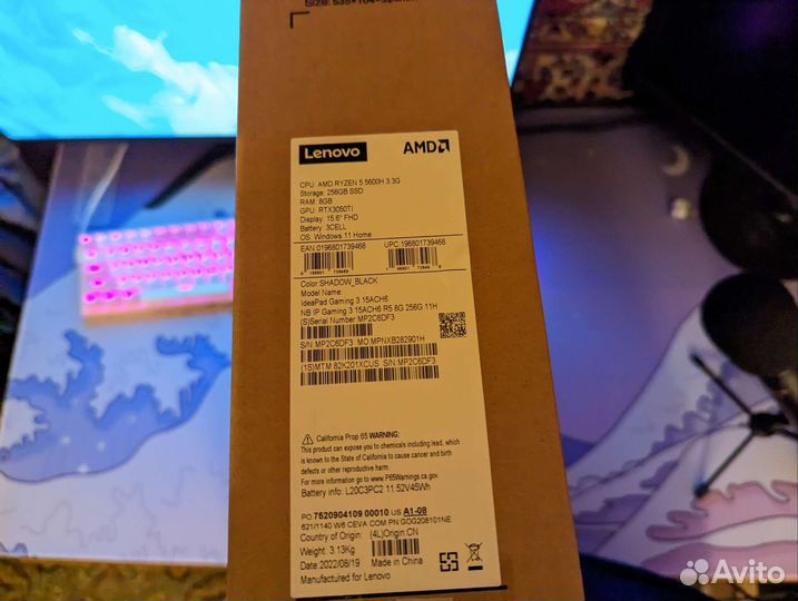 Новый игровой ноутбук (2022) Lenovo R5 5600/3050TI