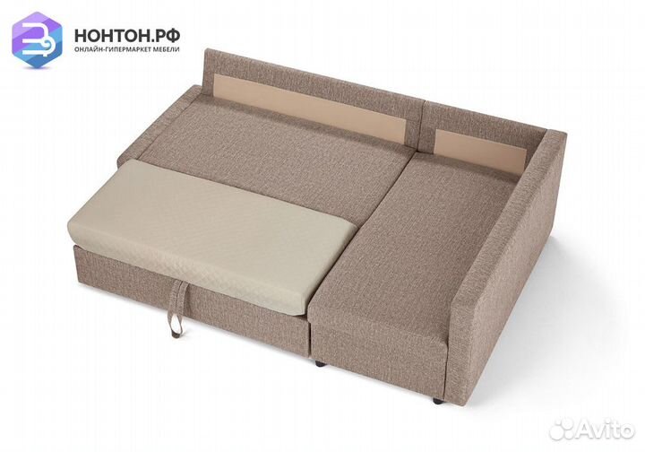 Диван угловой дельфин Поло бежевый