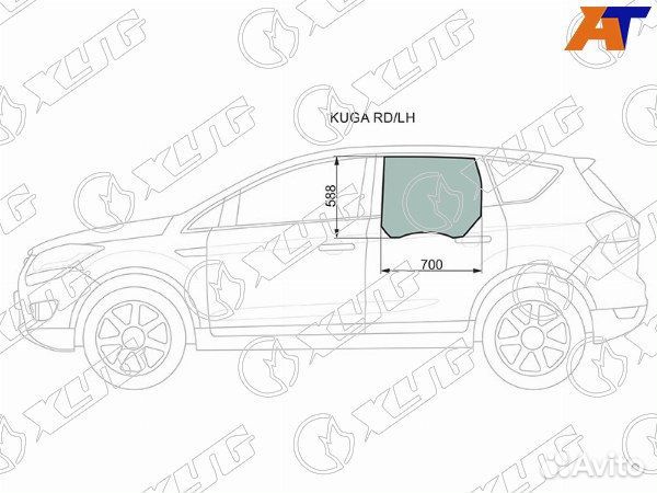 Стекло боковое опускное ford kuga, ford kuga 08-12