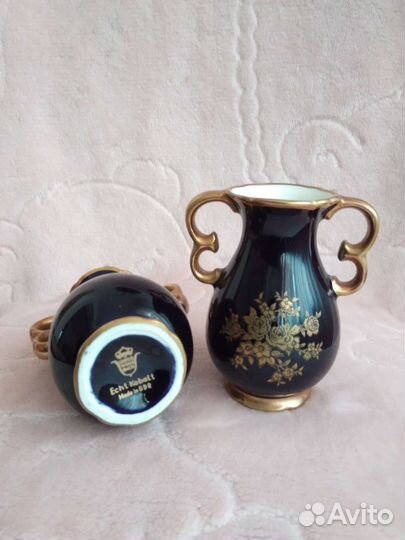 Кобальт вазочки, заварные чайники, штоф виноград
