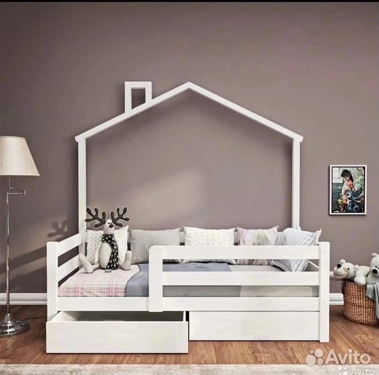 Детская кровать Софа Домик с высокой крышей