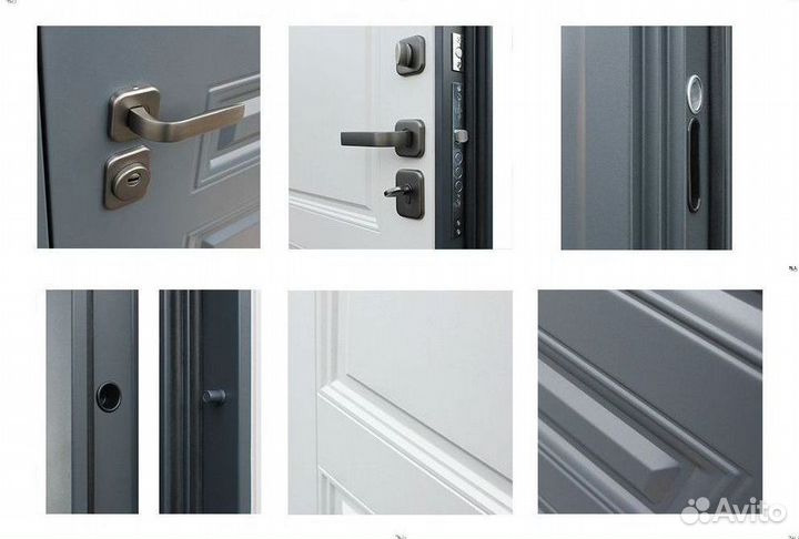 Дверь входная серая металлическая