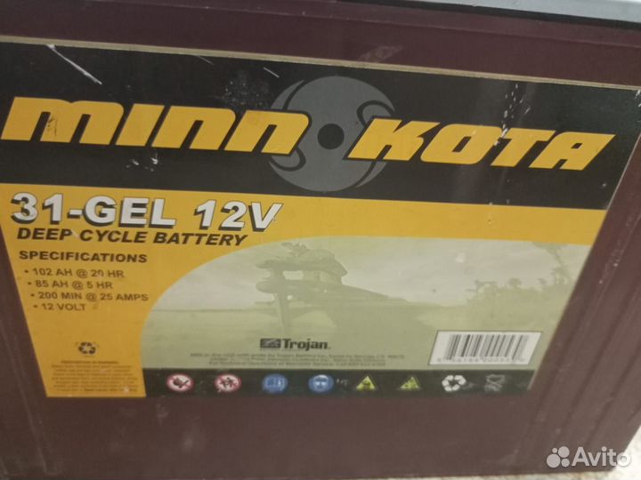 Тяговый гелевый аккумулятор 102 а.ч. minn kota