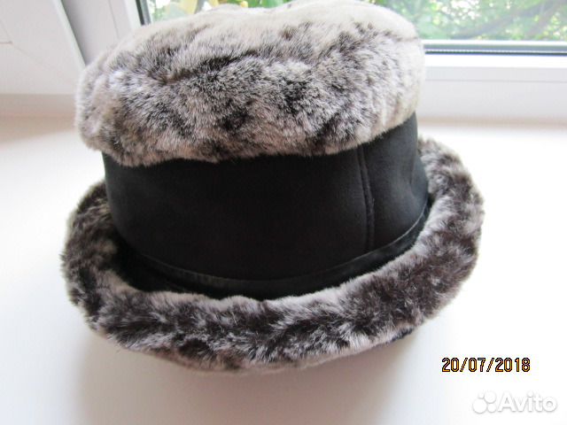 Шапка мутон+замша зимняя