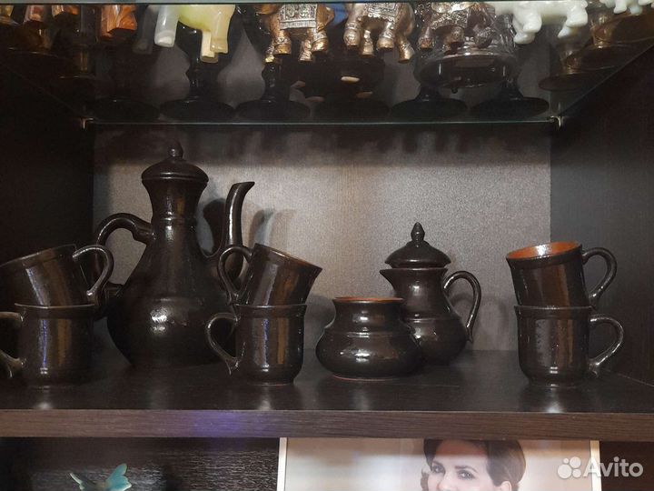 Сервиз кофейный, глиняный