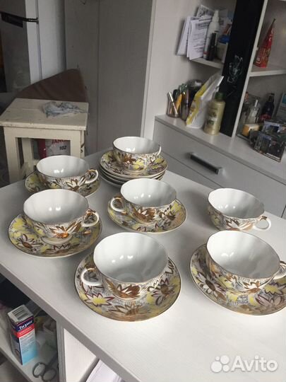 Лфз Тюльпан, Золотые ромашки, сервиз 7 пар