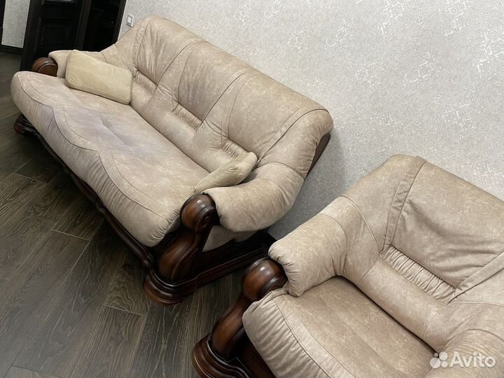 Диван и 2 кресла б/у)