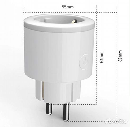 Умная WiFi розетка RGB c ваттметром 16A новая