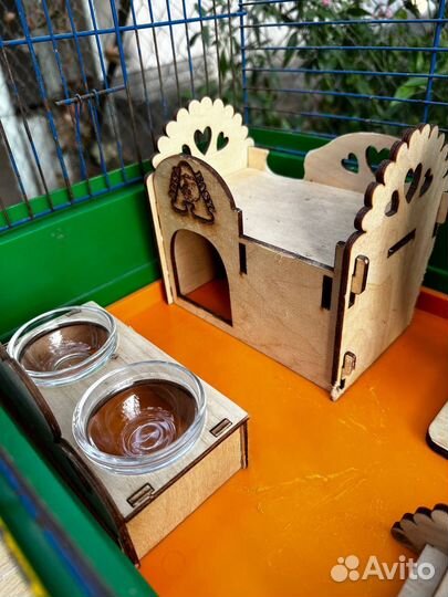 Клетка для хомяка грызунов с колесом и домиком