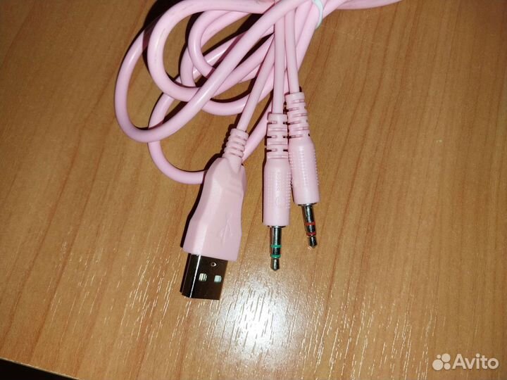 Наушники с микрофоном розовые