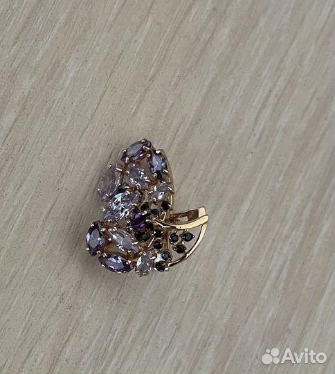 Серьги золотые с аметистами