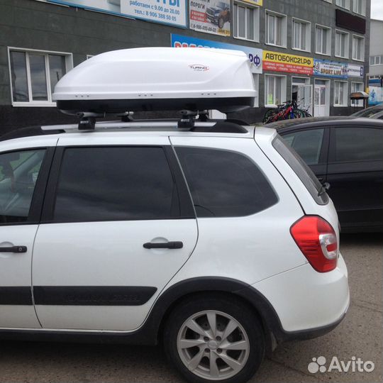 Автобокс на крышу Белый Turino Compact (360 л)