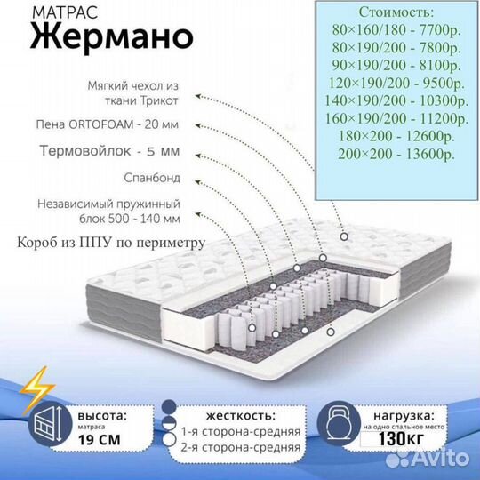 Матрас 180 200 140 160 190 120 90