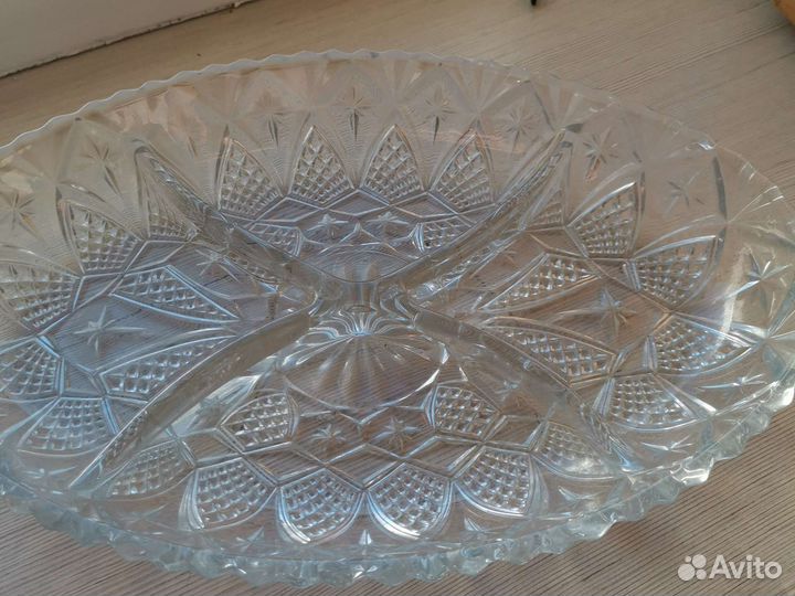 Хрустальная менажница(севировочная тарелка)