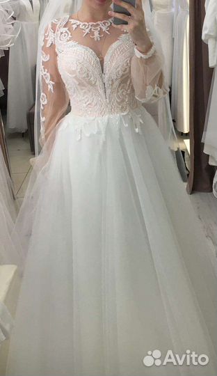 Свадебное платье 44 46 новое