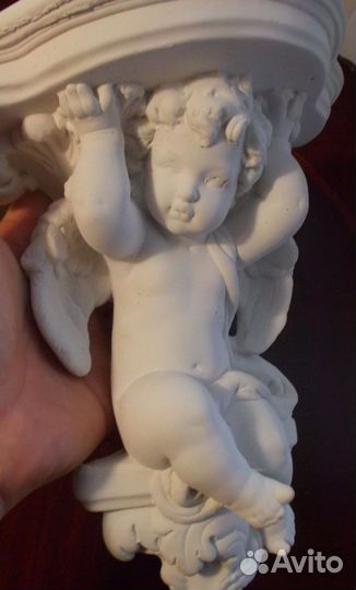 Ангел, винтажная консоль, Италия, гипс