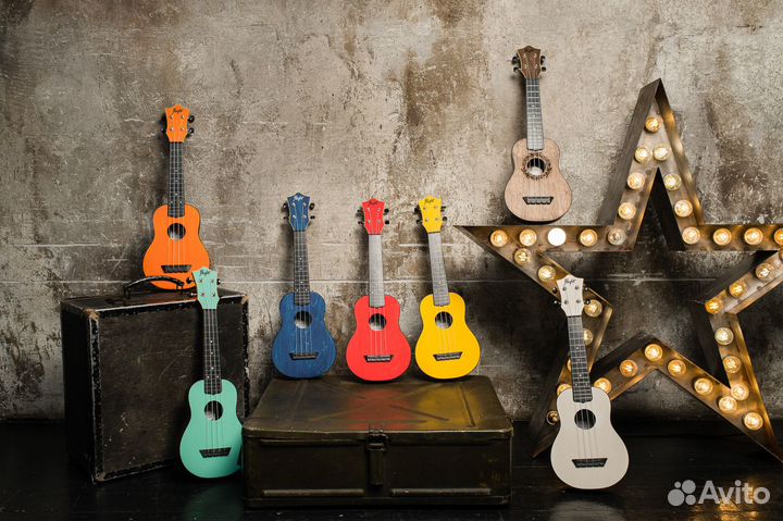 Красивые укулеле flight. Для новичков. Новые.Чехлы