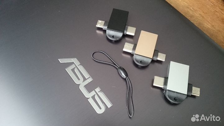Адаптер OTG 2 в 1 с разъемами Type-C и Micro USB