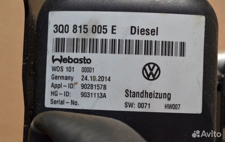 Webasto dizel thermo top evo vw skoda seat