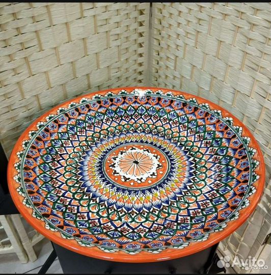 Узбекский ляган 42 см. Оранжевый Мехроб