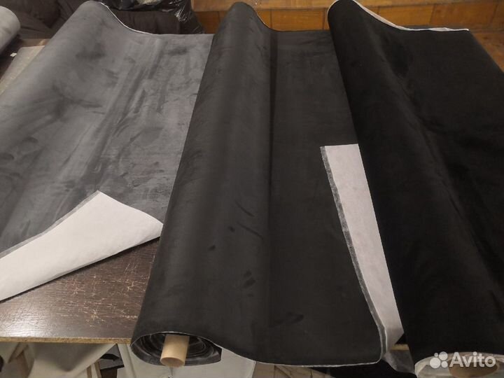 Алькантара Люкс, черная, графит, темно серая