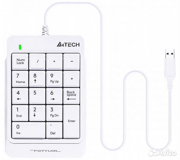 Числовой блок A4Tech Fstyler FK13P, белый для ноут