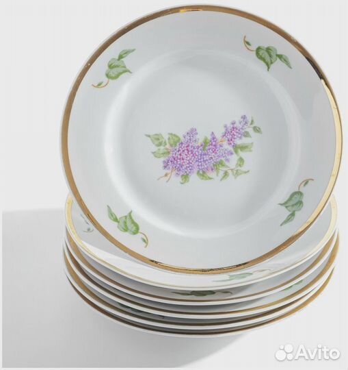 7 тарелок Дулево сирень