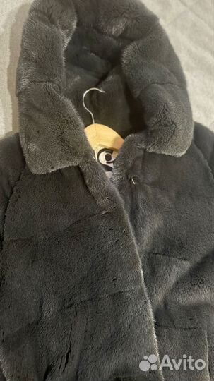 Шуба норковая с капюшоном