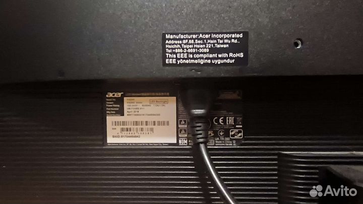 Монитор 24 acer kg240 с колонками hdmi